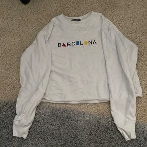 white cropped sweatshirt